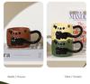 Charming Embossed Black Cat Ceramic Mug - Stackable Cup for Milk, Coffee, Breakfast
