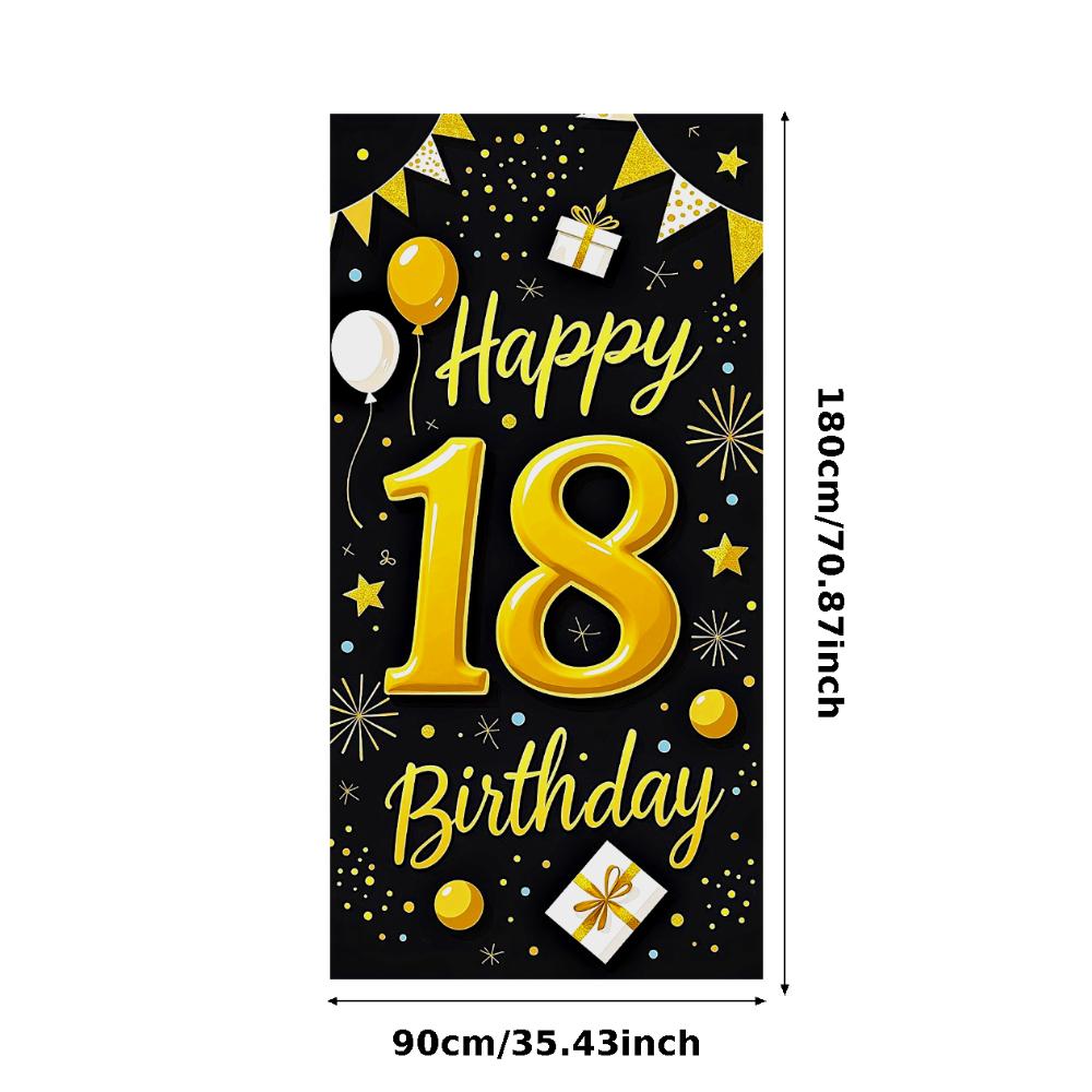 

Легкая установка Праздничный баннер Счастливого 18-летия Баннер для празднования юбилея дня рождения Для украшения мероприятия Декор для вечеринки День рождения