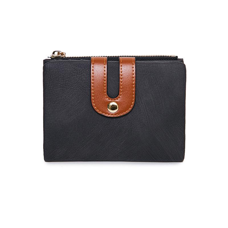 Xiangyin Leather 2024 Korean Women's Short Wallet - Simple, Trendy, Bi-fold Design for Students