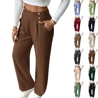 Women's Pants  With Pockets Business Work Casual Trousers Lightweight Caual Loose Trousers
