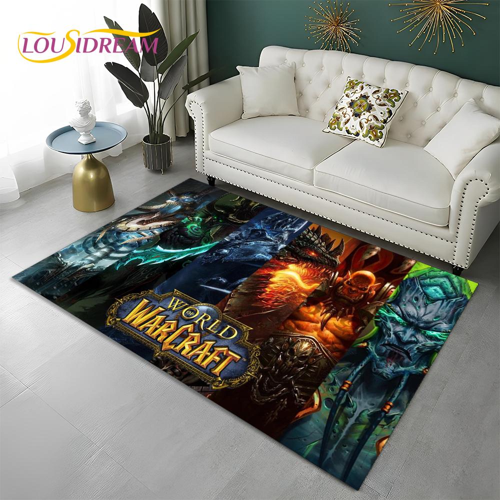 World of Warcraft Game WOW Lich King DH Carpet Rug for Home Living Room Bedroom Sofa Doormat Decor,Area Rug Non-slip Floor Mat