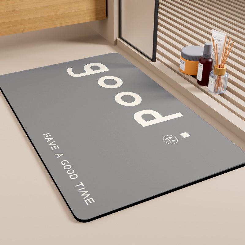 Simple Style Diatomaceous Earth Floor Mat - Stain & Wear-Resistant Bathroom/Toilet Entrance Mat