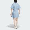 adidas Originals X Yu Nagaba Kollaboration Brief Handgezeichnetes Muster Besticktes Polo-Kleid mit Gürtel Damen Kleider Blau IS0626