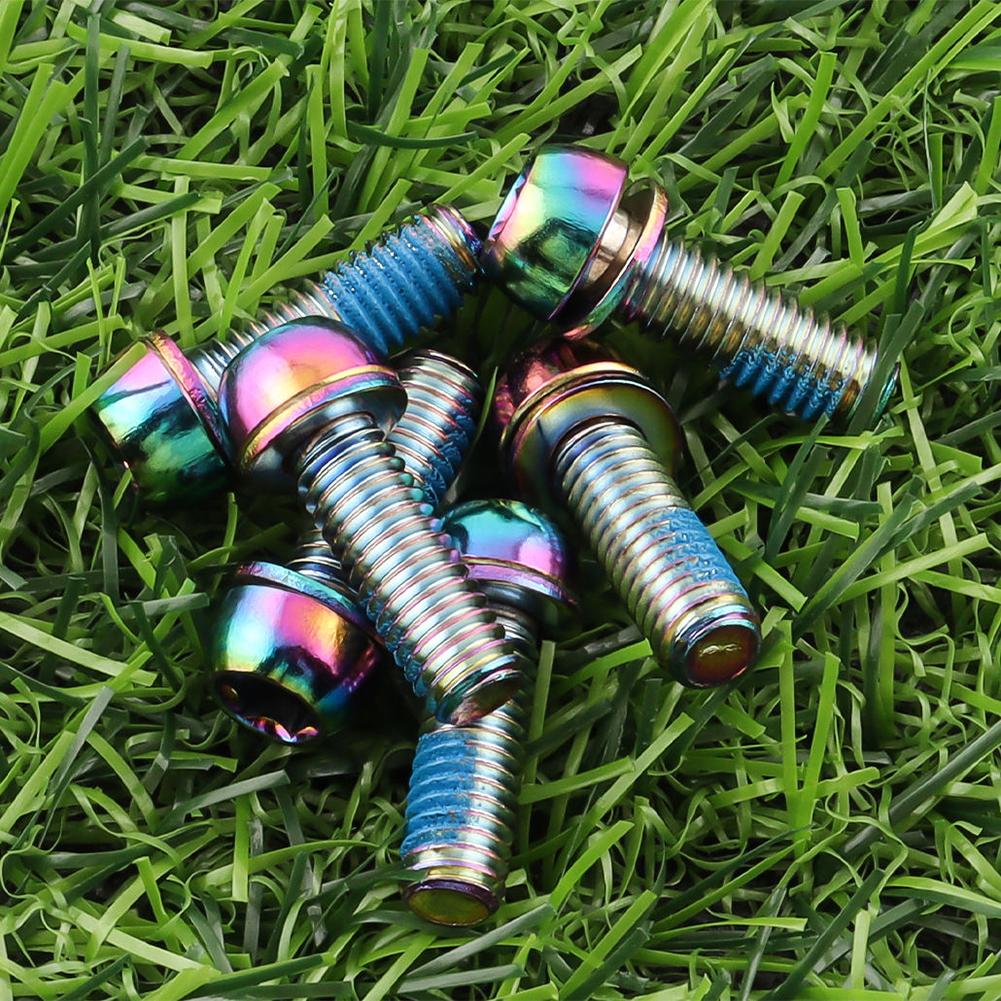 6Pcs M6x17mm Bike Crank Caliper Handlebar Stem Fixing Screws with Washer Bike Disc Brake Clamp Bolts for Fixing Brake Lever