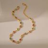 Gold Plated Stainless Steel Multi-Color Square CZ Anklet