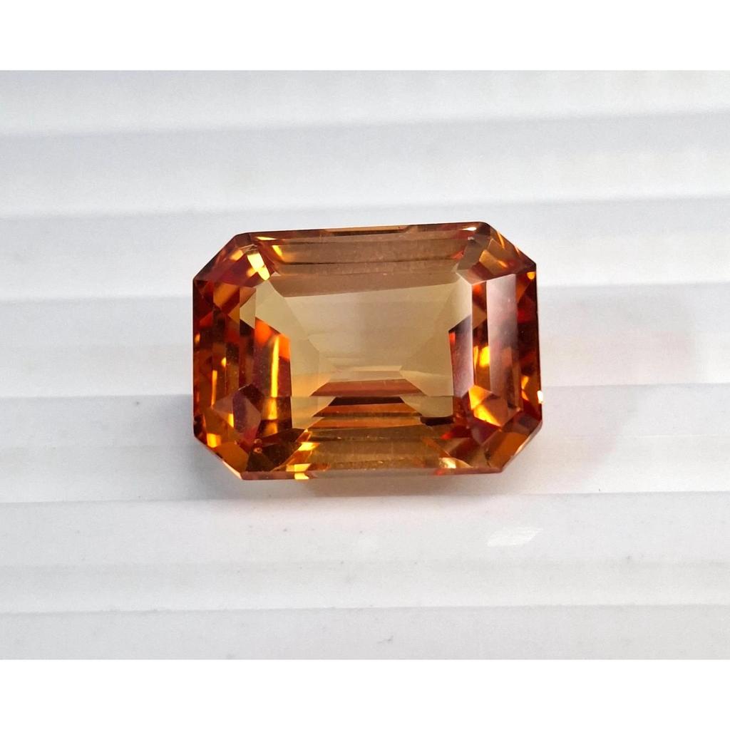 11-13 Ct Natural Padparadscha Sapphire Emerald Cut Beautiful Loose Gemstone