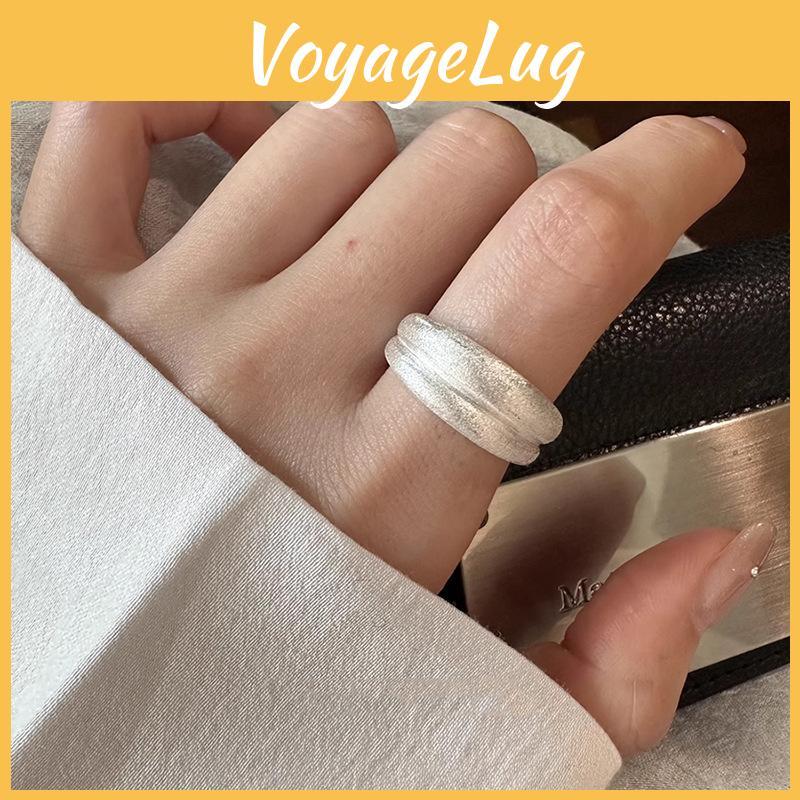 Double Minimalist Chic Layer Matte Copper Ring Stylish Adjustable Ring Fashion