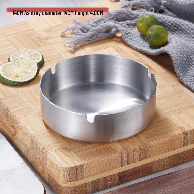 Stainless Steel Windproof Ashtray: Large, Creative Design for Home, Restaurant, and Cafe