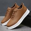 Four Seasons Men's Black Casual Skateboard Slip-On Loafers - Lightweight Lace-Up Sports Shoes for Students