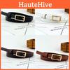 Pu Minimalist Leather Waist Belt For Women With Rectangular Design Buckle