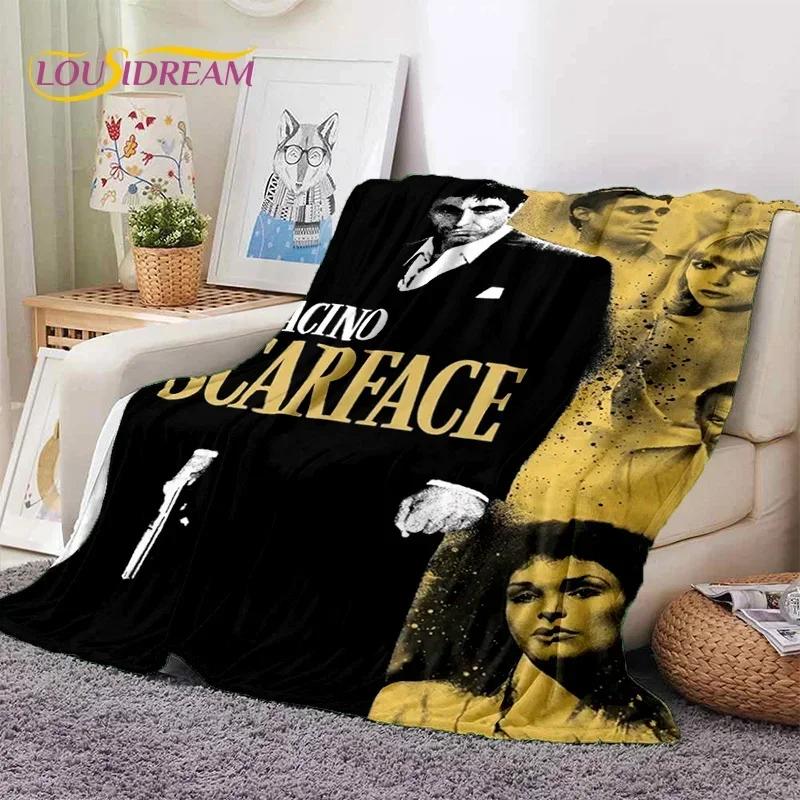 Scarface Tony 3D Printing Movie Soft Flannel Blanket for Beds Bedroom Sofa Picnic,Throw Blanket for Cover Outdoors Leisure Gift