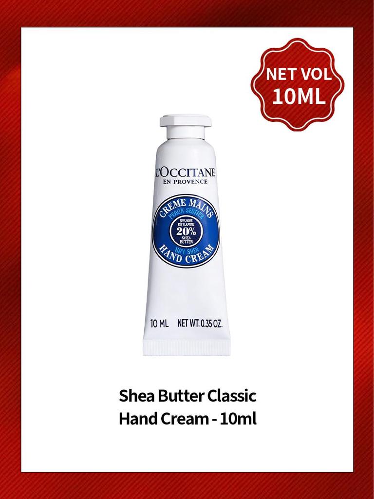 L'Occitane Shea Butter Classic Hand Cream 10ml 3‑Pack,Travel Size Mini Hand Moisturizer For Dry Skin