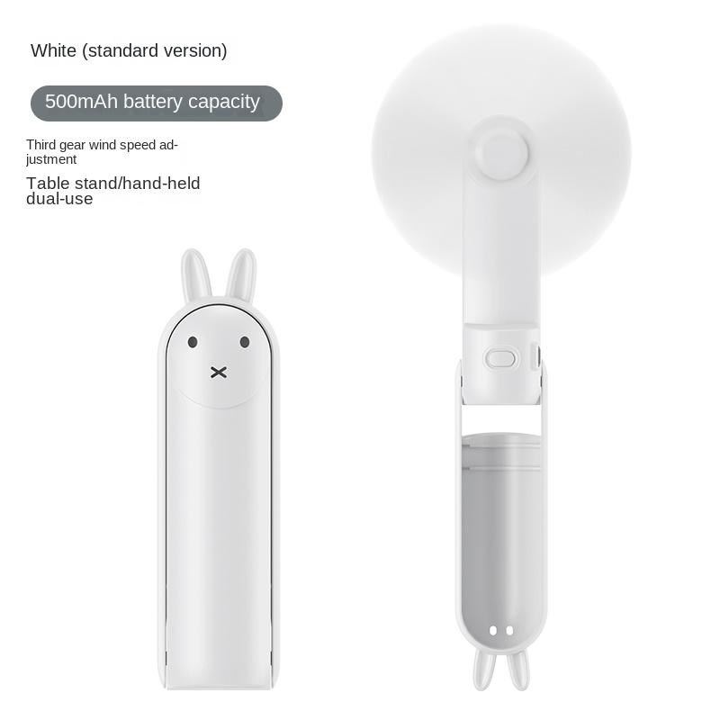 

Портативний міні-вентилятор, перезаряджається через USB, 3-швидкісний регульований, складаний ручний вентилятор, підходить для жінок, подорожей, використання на вулиці білий