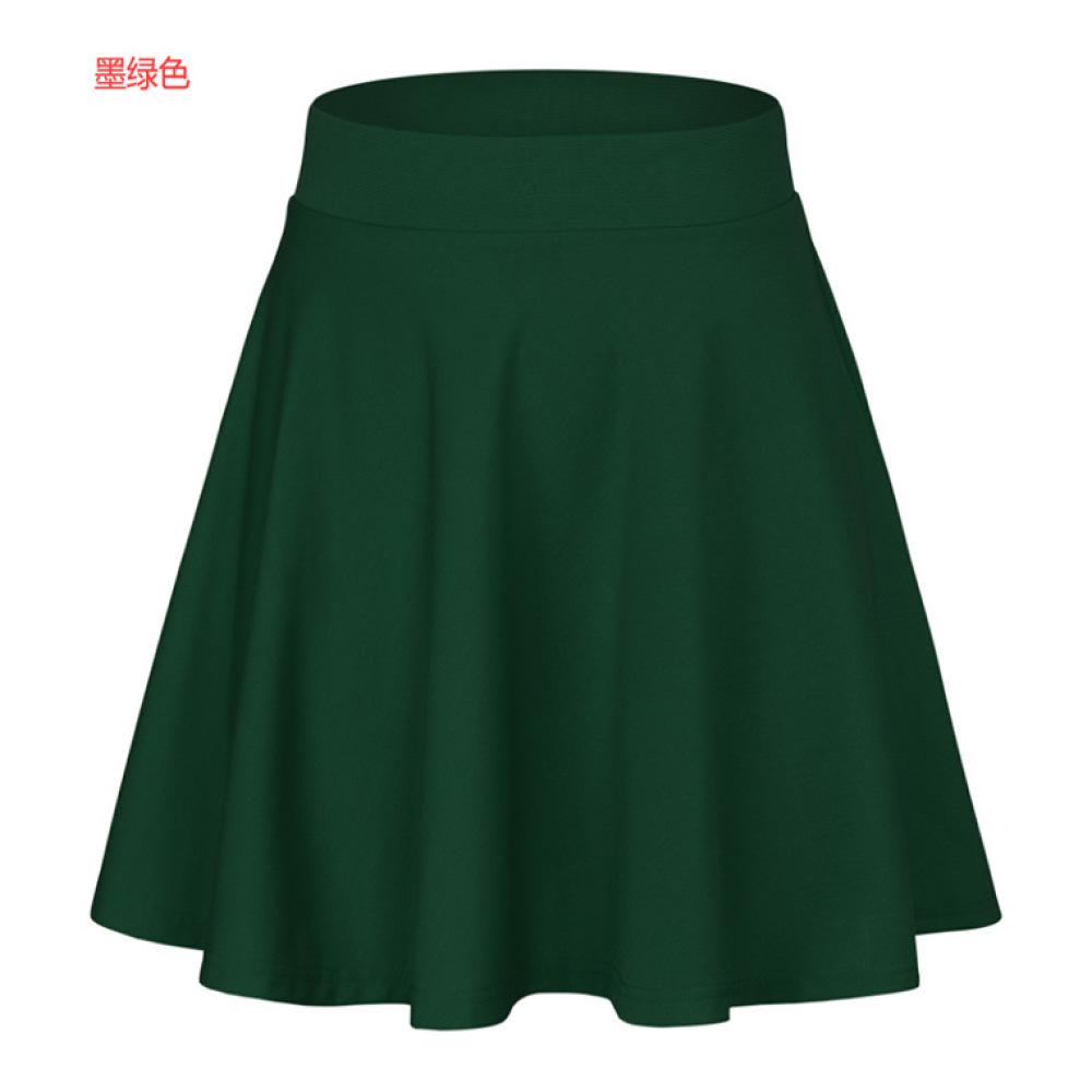 Dámská jednobarevná sportovní sukně letní sukně A-Line s vysokým pasem