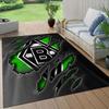 Borussia Mönchengladbach Flannel Pattern Square Carpet,Area Rug,Carpet Rug for Living Room Bedroom Sofa Playroom Decor,Non-slip Floor Mat