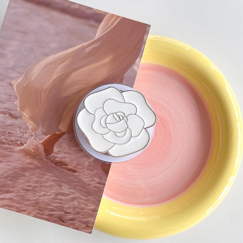 Magnetic Camellia Mobile Phone Airbag Bracket Electroplating Metal Love Pearl Advanced Sense Desktop Watching Drama Chasing Bracket