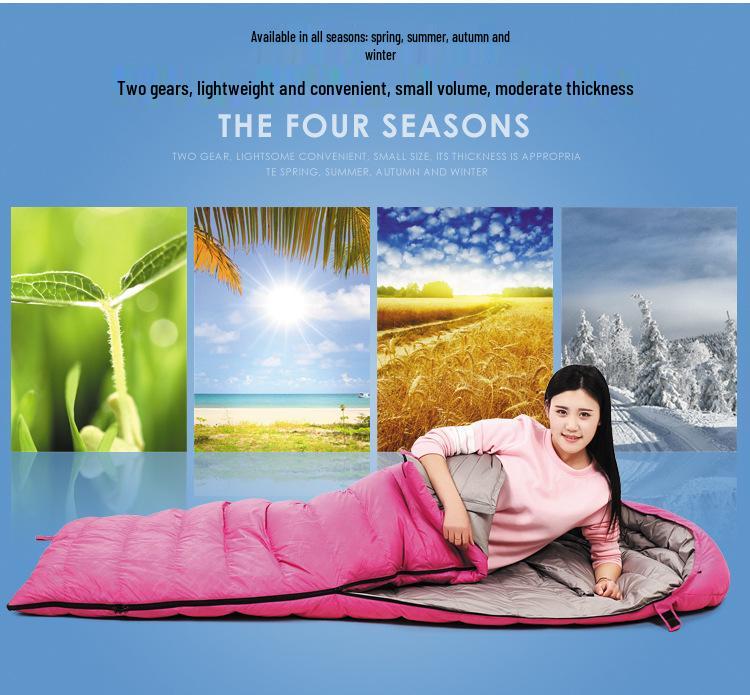 Ultralight White Duck Down Sleeping Bag for Outdoor Camping