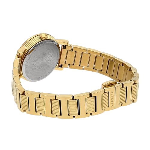 Versace STUD ICON Watch, 28mm, VE6M00622, Women's, Gold, Black Dial, Quartz Movement, Water Resistant, Sapphire Crystal