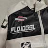 Vintage Motorcycle Racing Jacket PU Leather Biker Coat Stand Collar Black White Contrast Unisex Streetwear Outerwear