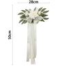 1pc Wedding Car Rearview Mirror Decoration Flower Eucalyptus Wedding Chair Back Flower Green Plants Floral for Ceremony Decor