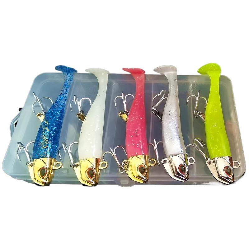 5Pcs 24G/103Mm Artificial Soft Bait Lumious/Glow Mackerel Sea Bullet Bass Snapper Fishing Lure Wobblers Swimbait Jigging Baits