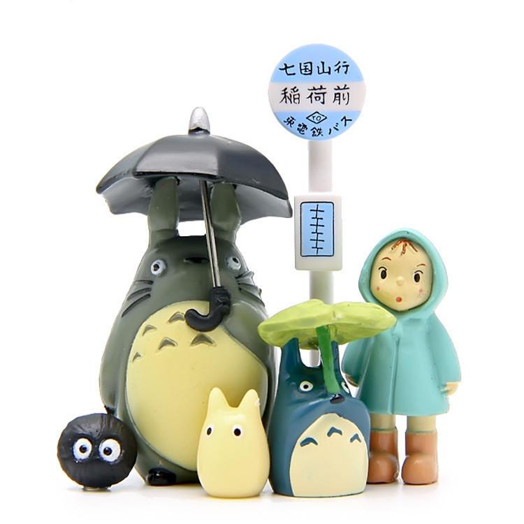 Cartoon Cat Umbrella Shade Micro Landscape Gardening Doll Set Pvc Material