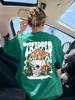 Mushrooms Grown Inside The Skull Printing TShirt Womens Basics Comfortable T Shirts Soft ONeck Tops Summer Loose Woman Clothes