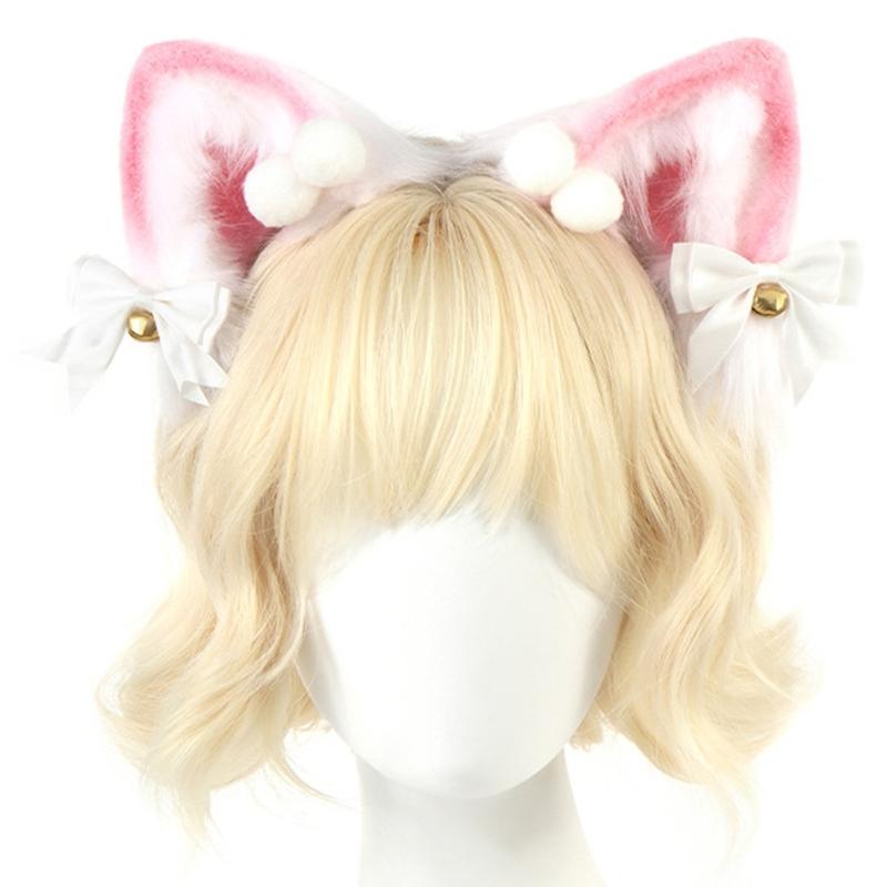 Plush Kitten Ears Headbands With NonSlip Silicone Grip For Role Play And Sports Activities Plush Headwear