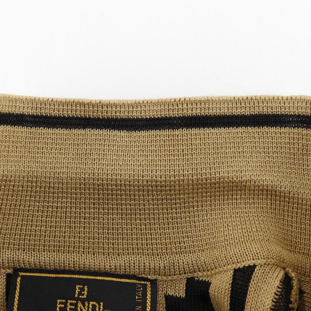 Fendi Zucca Polo tričko pletené Hnedá bavlna Dámske Použité