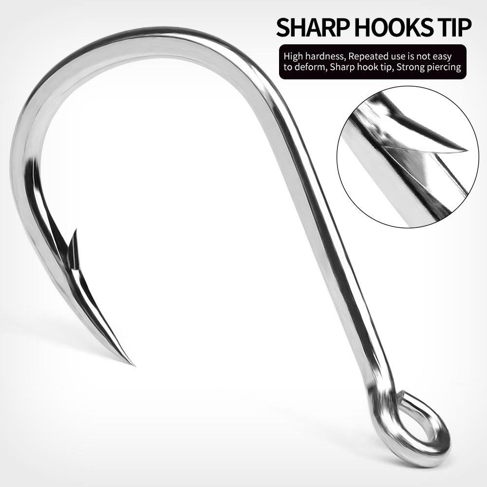 High Carbon Steel Sea Fishing Iron Plate Single Hook with Barbed Wire Boat Fishing Large Object Pipe with Hook with Hole and Loop Lure Fish Hook