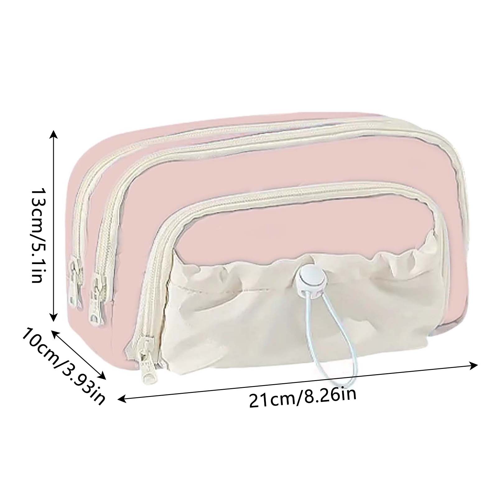 

Large Capacity Minimalist Pencil Case Stationery Bag for Students with Zipper Closure Durable Polyester Fabric Organizer рожевий