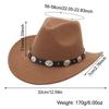 Women Men Western Cowboy Hats Felt Hat Fedora with Upturned Brim and Faux Silver Accents Wide Brim Fedoras Hat Ethnic Style