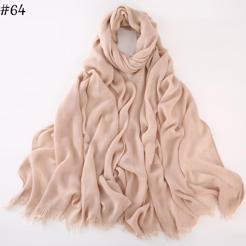 95 Colors Soft Cotton Viscose Scarf Rayon Material Muslim Hijab Mid Eastern Plain Solid Color Headscarf With Tassel