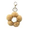 Lightweight Bag Decor Plush Flower Keychain for Handbags, Five-petal Charm, Metal Key Chain Fluffy Backpack Hanging Accessory Women