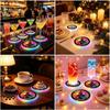 Round Shape LED Glowing Coaster Colorful Drink Pad Lightweight Christmas Acrylic Coaster  Bar Party