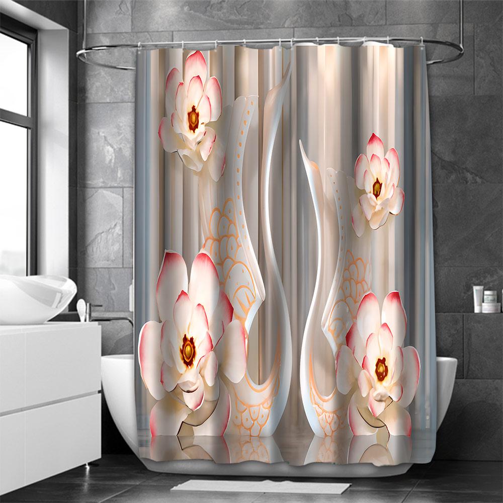 3D Background Bathroom Shower Curtain Animal Waterproof fabric bathroom Curtain With 12 Hooks Sunflower Home Deco Free Ship
