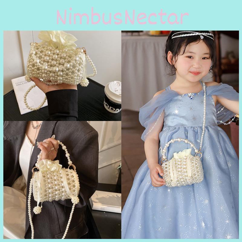 Pearl Water Handmade Bucket Bag Trendy Girls Photo Taking Handheld Purse Coin