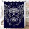 Tuniu Dark Skull Butterfly Pattern Shower Curtain Gothic Art Bathroom Decor Unique Black Shower Curtain For Bedroom