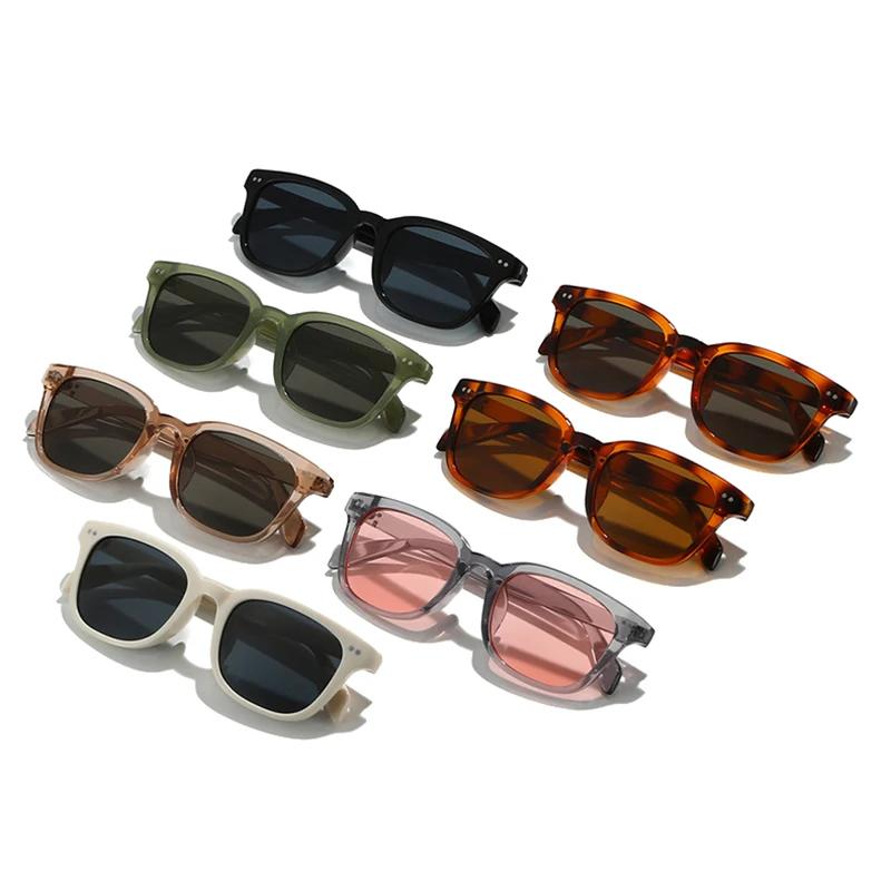  Fashion Square Rivets Men Sunglasses Shades UV400 Retro Women Jelly Color Sun Glasses