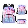 Girls Backpack Primary School Student Backpack Printed Children's Bag Shoulder Bag Pencil Case Three-piece Set
