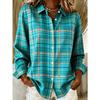 Casual Fashion Plaid Printed Women'S Long Sleeve Shirt Button-Up Top