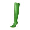 35-48 Herbst und Winter Spitze Überknie Stiefel Hoher Absatz Elastisch Schmaler Schaft Damen Stiefel Sexy Mode