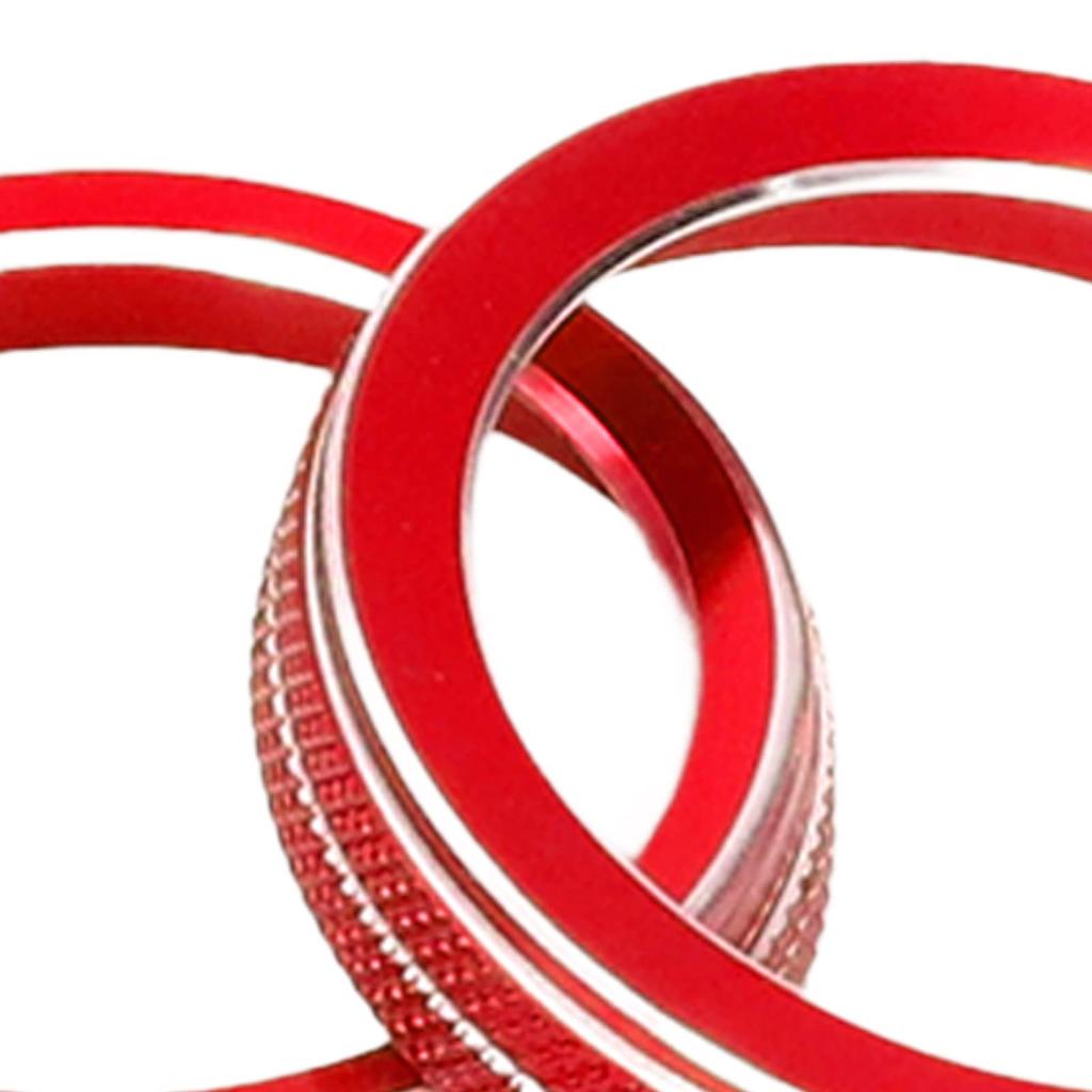 Headlight Switch Knob Ring Front Light Switch Knob Ring Abrasion Resistant Aluminum Material Replaces 2018-2021 Jeep Wrangler JL Parts (Red)