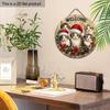 Welcome Christmas Kittens Round Wooden Hanging Sign, 2D Flat Printed Wall Door Ornament, Xmas Home Holiday Decor Gift
