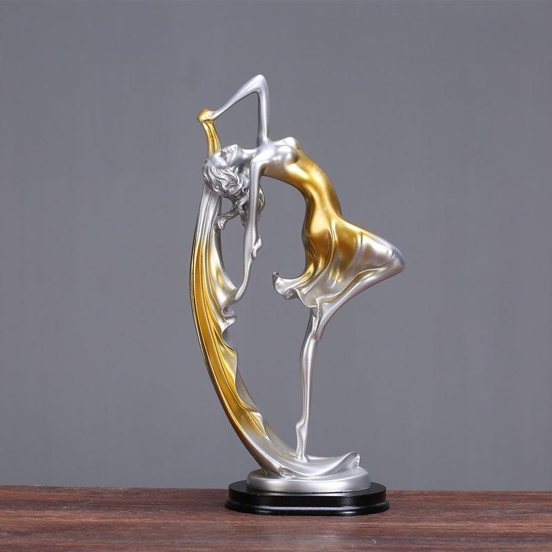 Sculpture de Danseuse Style Européen Figurine Élégante de Femme Dansante Cadeau d'Anniversaire Mode Décoration de Maison Artisanat