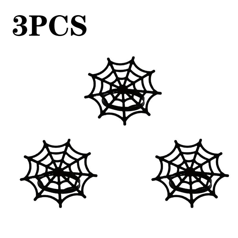 1-10PCS Black Spider Web Halloween Napkin Rings for Table Decoration Party Napkin Holders Ghost Festival Dinnerware Supplies