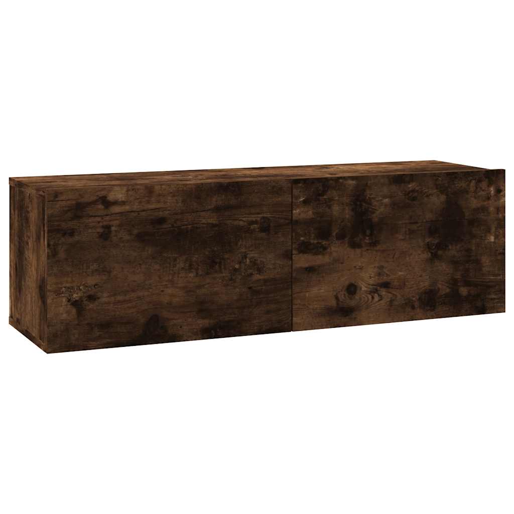 TV Wall Cabinet Smoked Oak 100x30x30 cm Engineered Wood