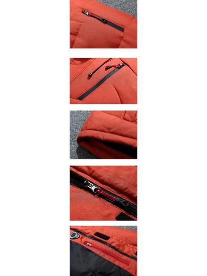 Men's 2025 Outdoor Multi-Pocket Double Zipper Down Jacket - Plus Size & Multi-Color