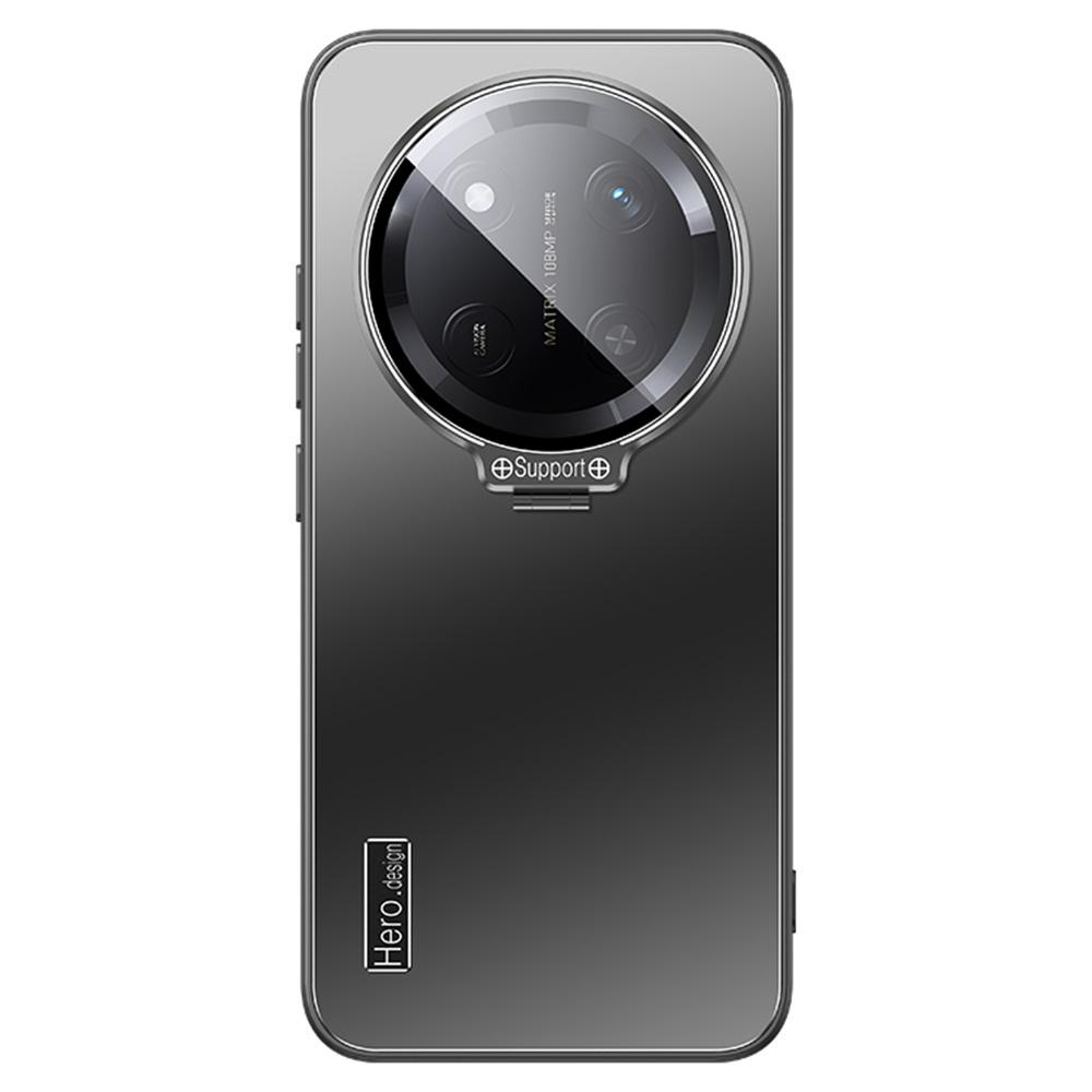 

Phone Case for Honor X60 Pro 5G/X9c 5G/Magic7 Lite 5G Glass Lens Guard Kickstand TPU+PC Back Cover Black