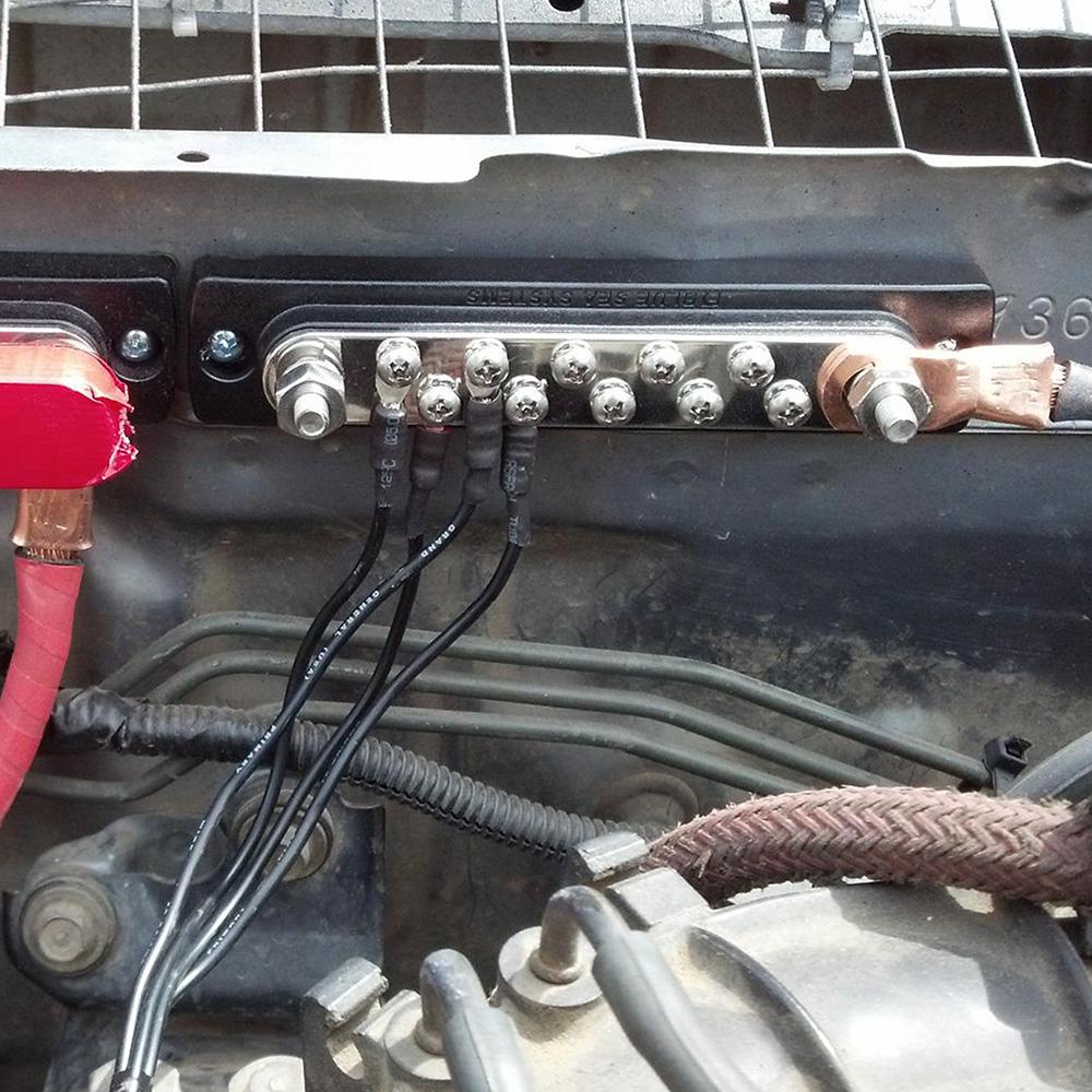 10 Position Screw Terminal Ground Distribution Block, Busbar Kit with Adhesive Ht Shrink Terminals for Harsh Environments, Automotive,